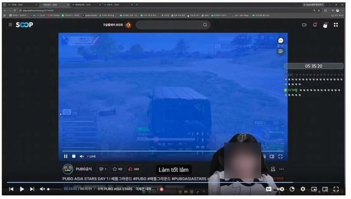 Ảnh do người dùng cung cấp: trang livestream SOOP xuất hiện trong video liên quan Soopi